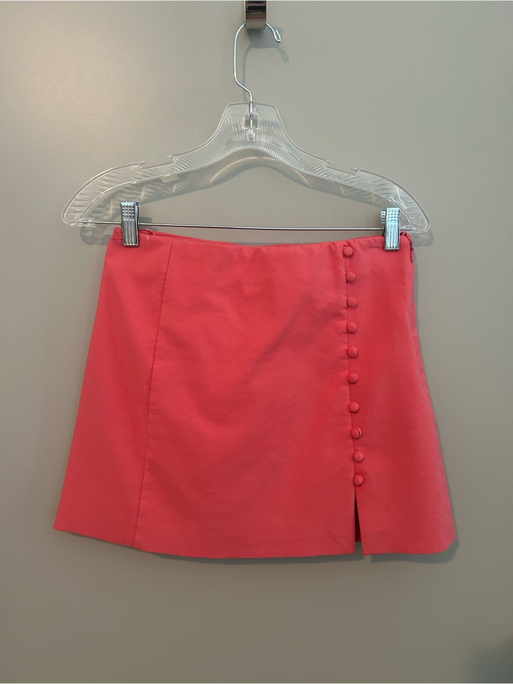 Zara hot pink Button-Trim Mini Skirt